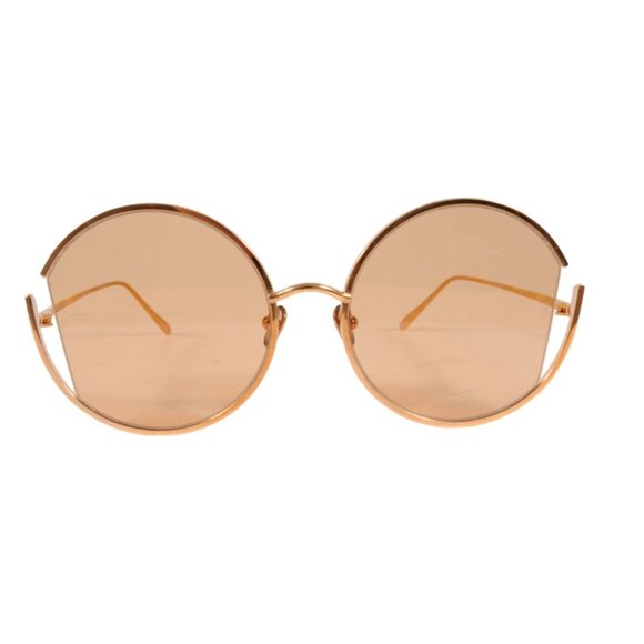 Linda Farrow Womens Quarry C6 Round Sunglasses Rose Gold Glasses Shades
